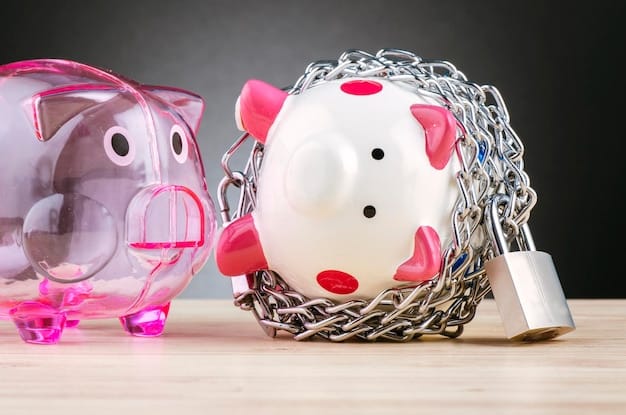 A serene image of a piggy bank sitting securely on a stack of cash, symbolizing the importance of saving. The background is soft-focused, with subtle tones suggesting financial security and preparedness.
