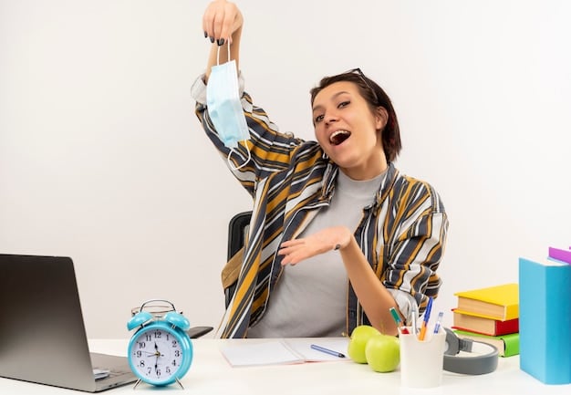 A freelancer celebrating a financial milestone, such as paying off debt or reaching a savings goal. They are raising their arms in excitement and wearing a celebratory hat.