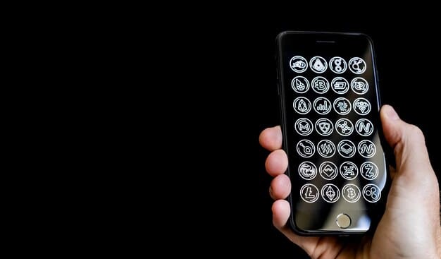 Hands holding a smartphone displaying a call in progress with a service provider, overlaid with icons representing savings and successful negotiation.