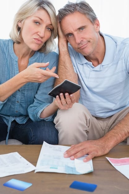 A split image showing a calculator on one side and a family on the other, representing the balance between income/expenses and family size when considering income-driven repayment plans. The calculator side features financial graphs, while the family side shows a happy, diverse family.