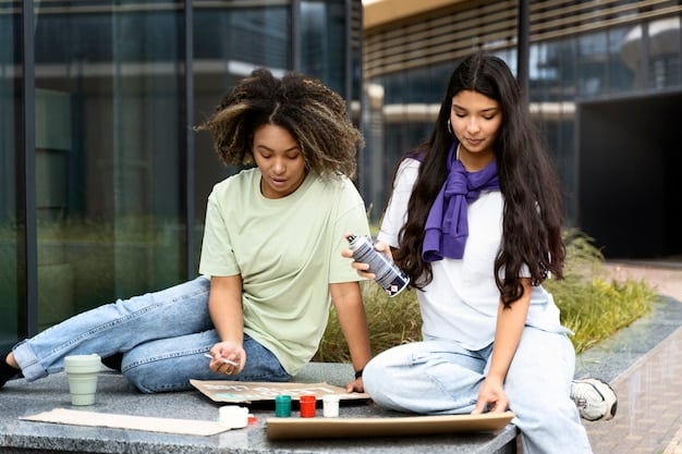 A diverse group of college students working together on a campus project, showcasing collaboration and teamwork. They are smiling and engaged in their tasks, with laptops and documents spread out on a table.