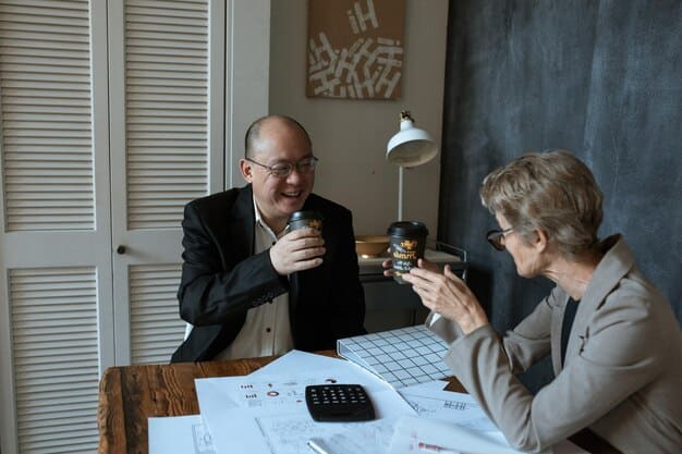 A depiction of a tax advisor consulting with a real estate investor, emphasizing the importance of professional guidance in maximizing depreciation benefits.