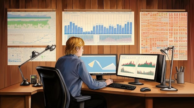 A person reviewing investment charts and graphs at a desk in a modern office, symbolizing the need to adjust investment plans in response to inflation. Emphasize the importance of diversification and inflation-adjusted assets.