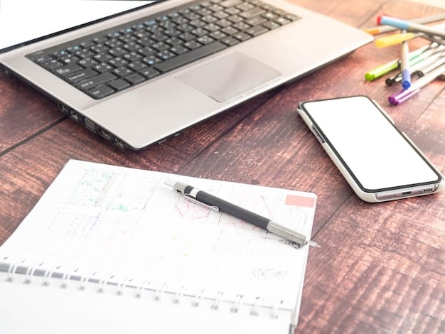 A neatly organized desk with a laptop displaying a tax form, along with a pen, a coffee mug, and a small plant, representing the simplicity and organization associated with taking the standard deduction.