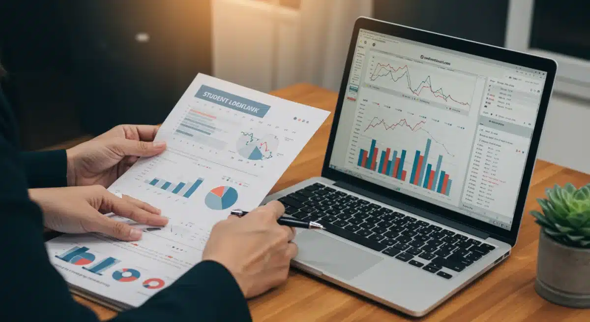Borrower analyzing student loan interest rates and payment options