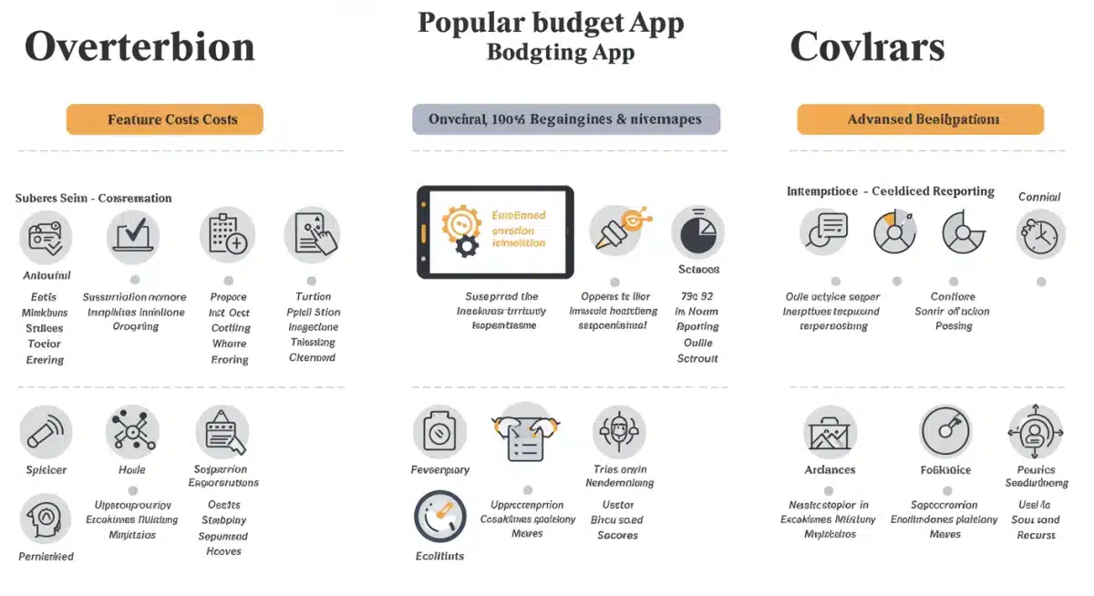 Infographic comparing features and benefits of top budgeting applications for 2025.