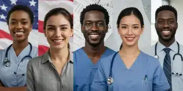 Diverse US professionals benefitting from Public Service Loan Forgiveness program.