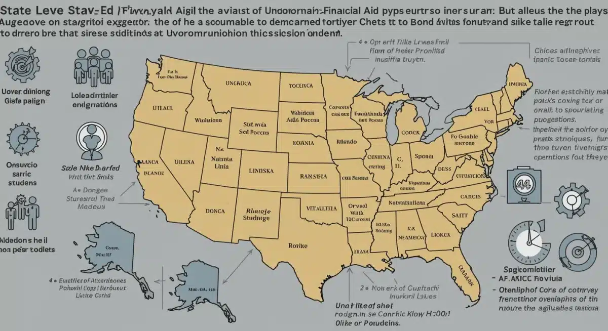 Infographic showing state financial aid options for undocumented students
