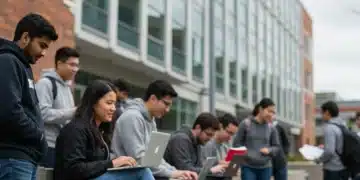 2025 EFC to SAI Transition: Impact on Your Financial Aid Students on campus discussing financial aid changes with laptops