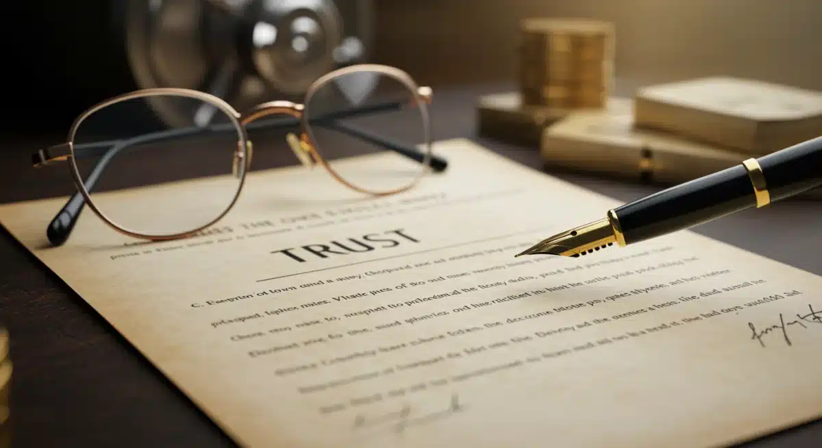 Illustration of a complex trust document for estate planning