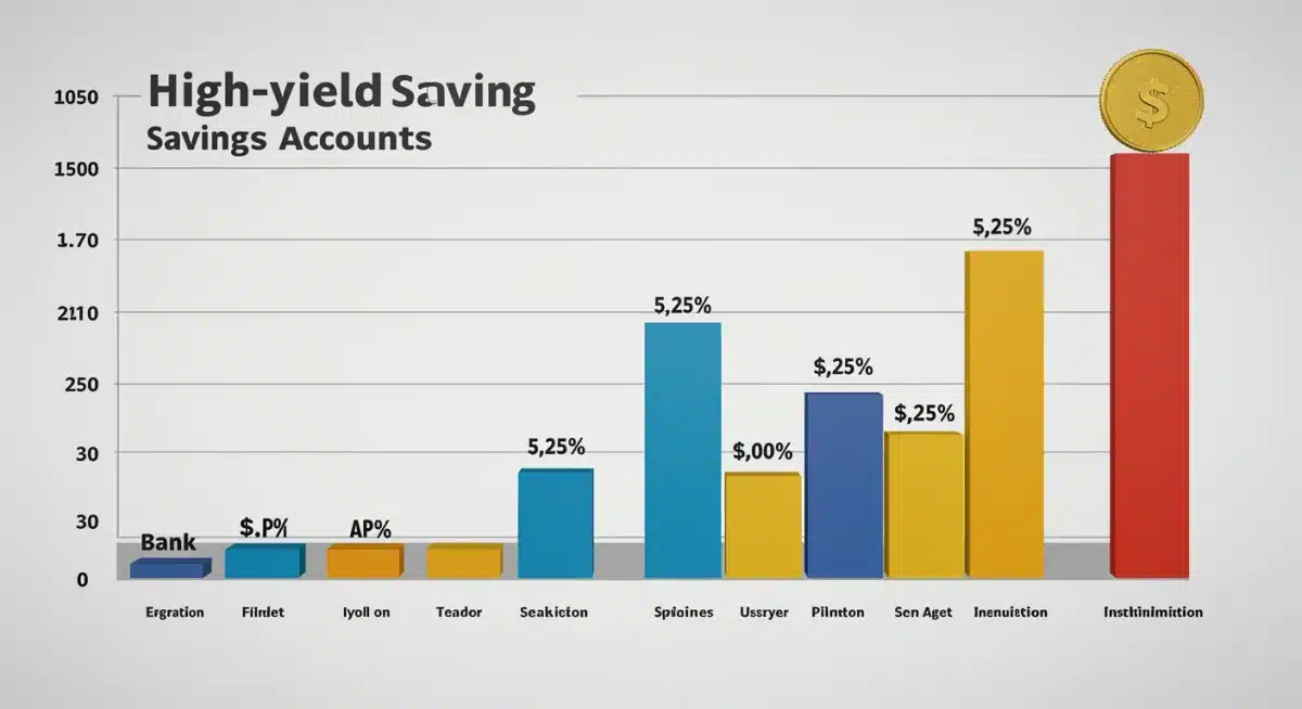 Comparison chart of high-yield savings accounts with 5.25% APY offers in 2026