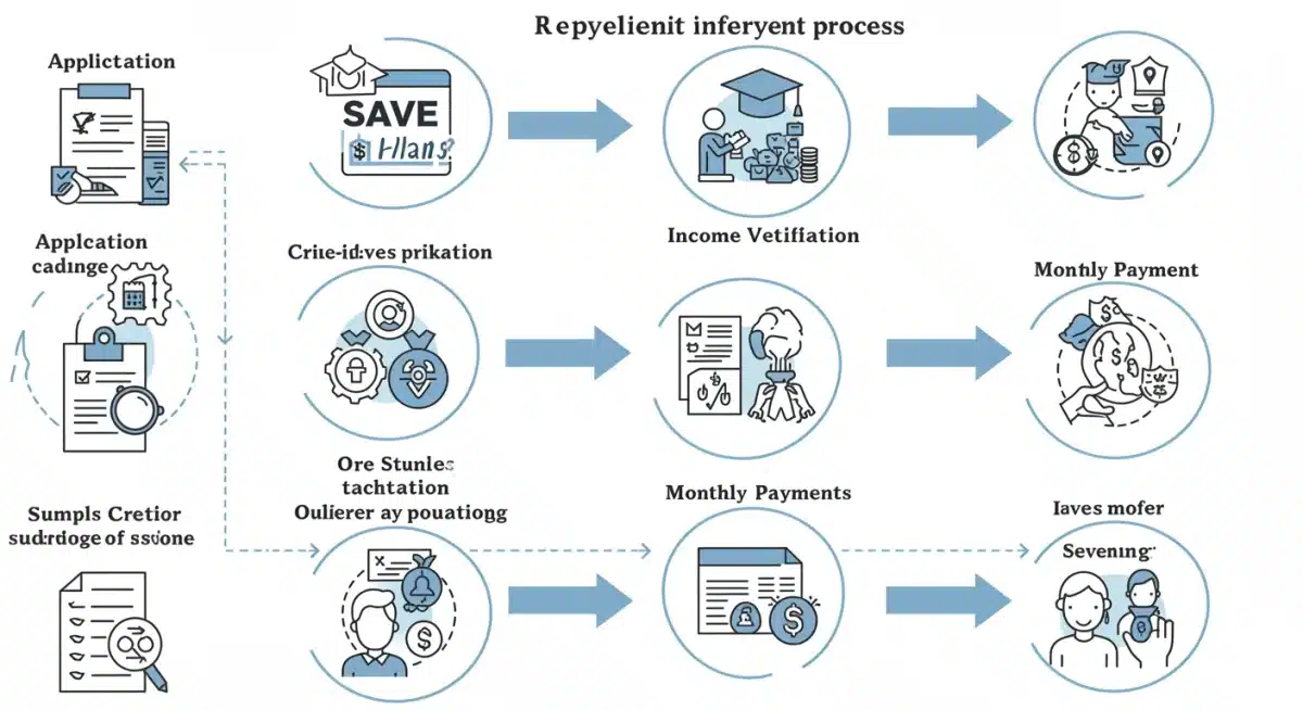 Infographic detailing the student loan repayment process under the SAVE Plan