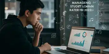 Student analyzing federal student loan interest rate trends on a laptop for 2026