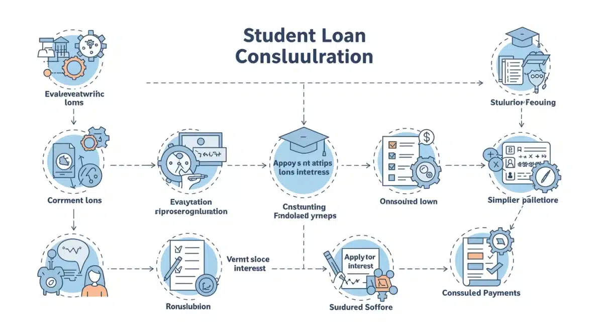 Infographic detailing the step-by-step process of student loan consolidation