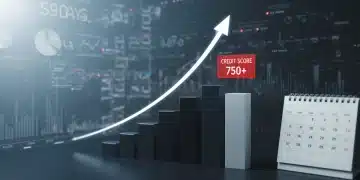 Graph showing credit score rising towards 750+, symbolizing rapid financial improvement