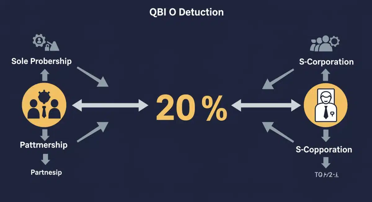 Diagram showing QBI deduction applicability across different business structures