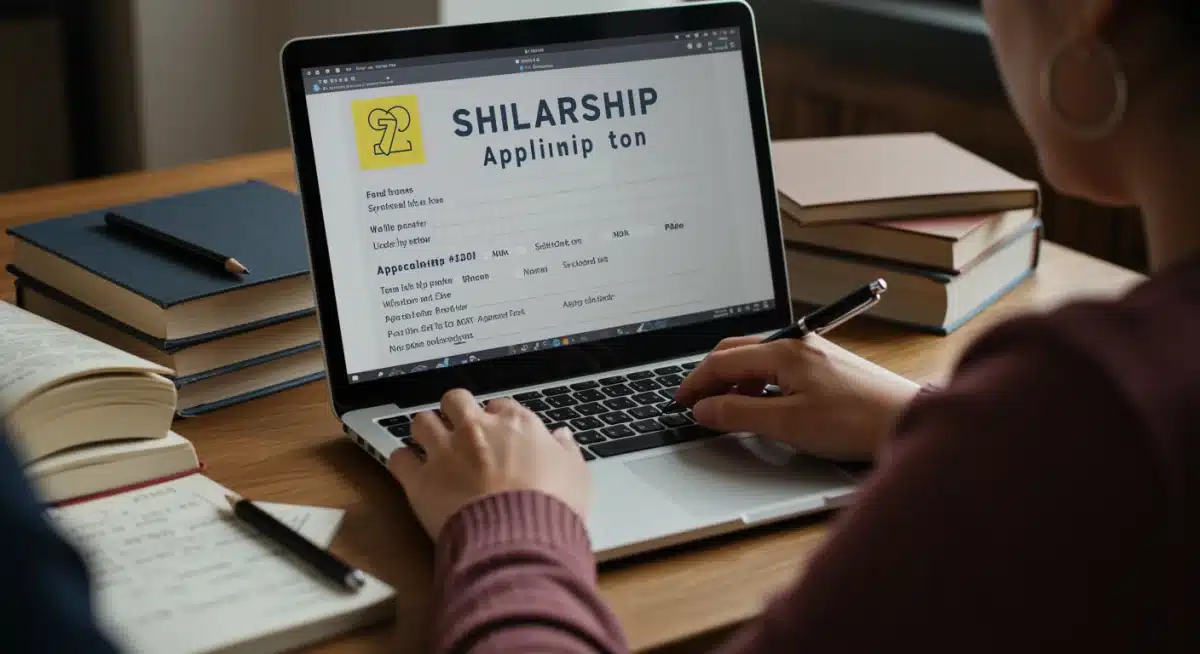 Student applying for scholarships online, focused on financial aid.