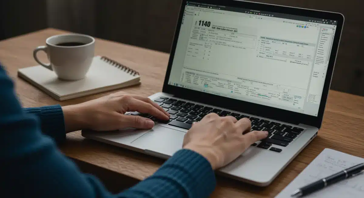 Person reviewing financial data on a laptop for 2026 Q4 tax planning.