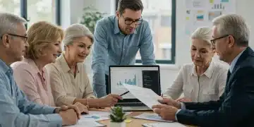 Family discussing estate planning with financial advisor