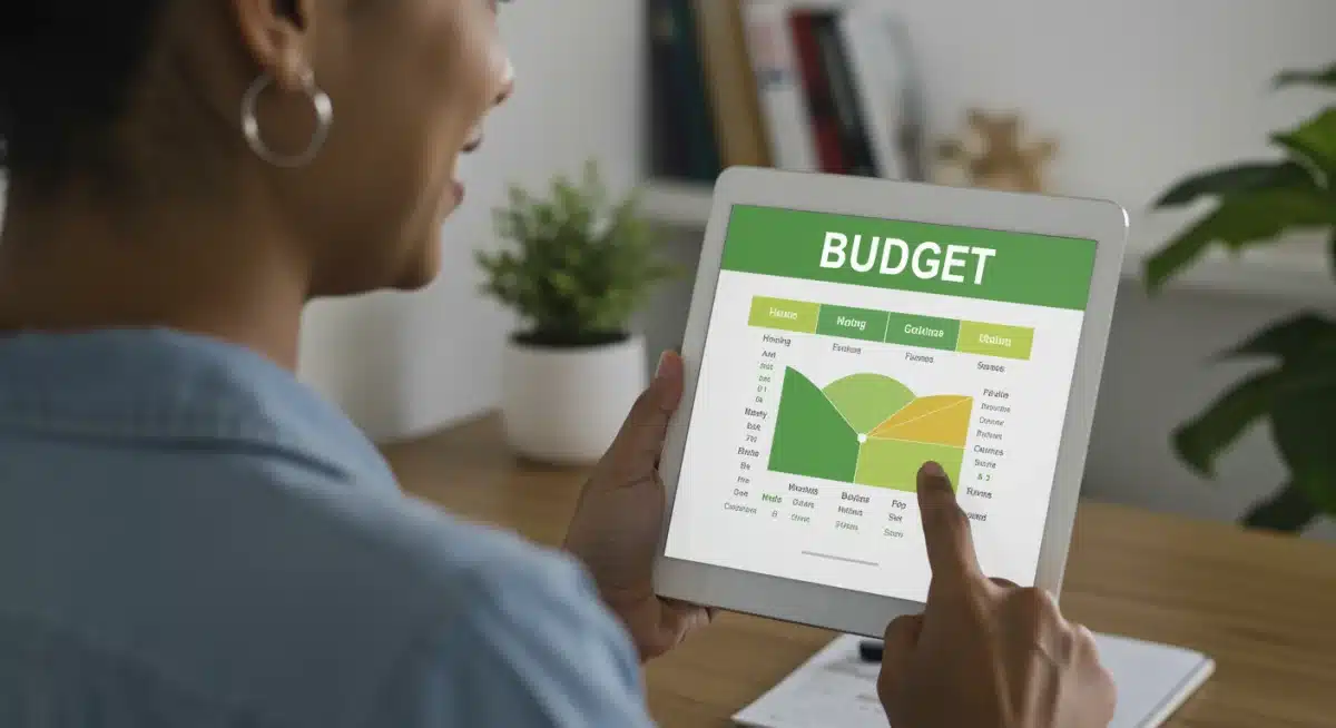 Person confidently managing their automated budget on a tablet.