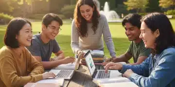 College students studying on campus, symbolizing successful financial aid