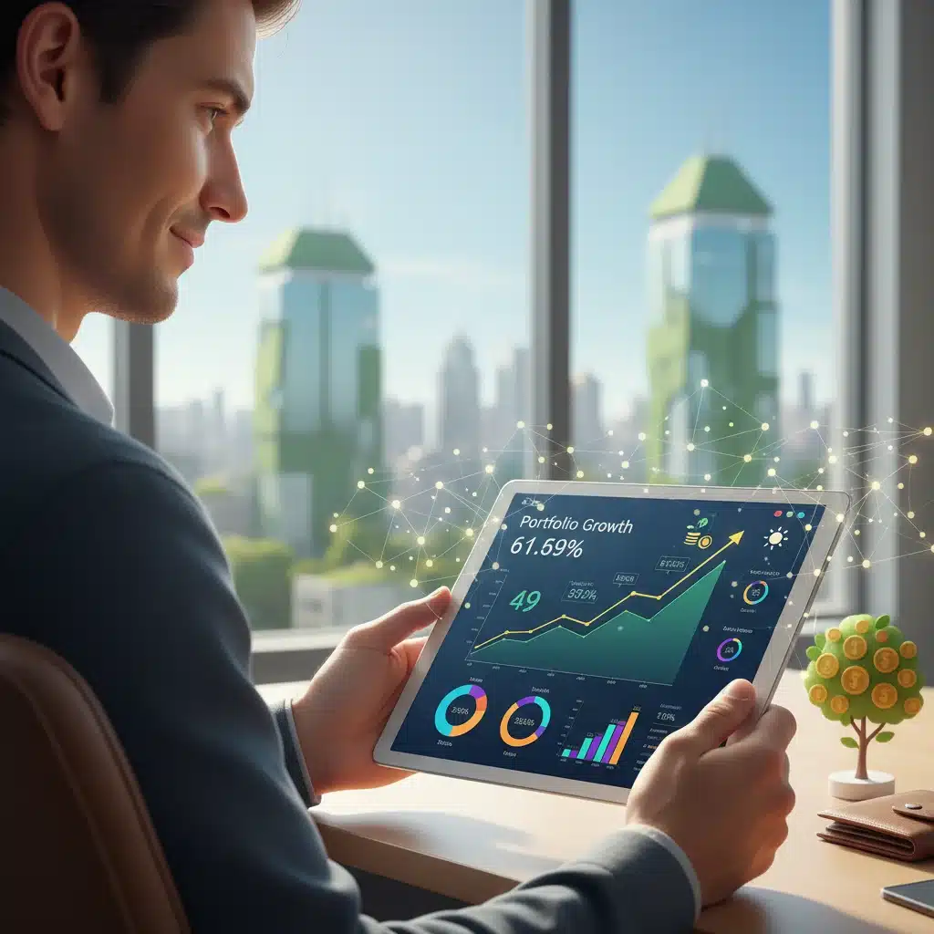 Person reviewing digital investment portfolio on a tablet
