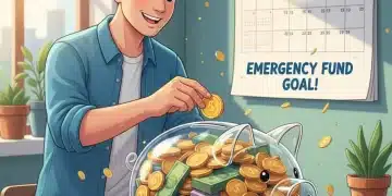 Illustration of a person building an emergency fund by 2026