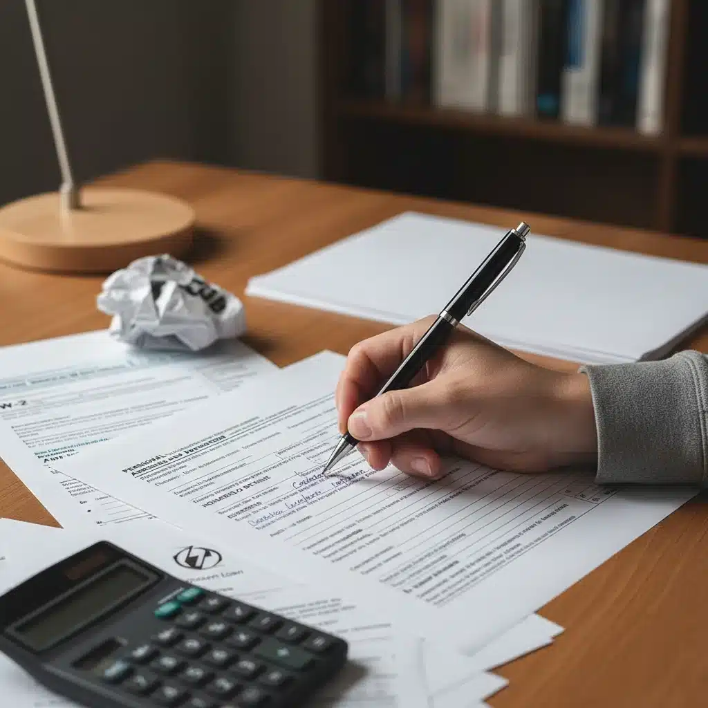 Hand filling out financial aid application form
