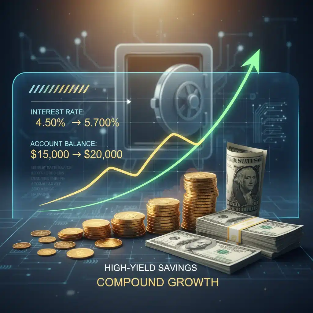 Visualizing money growing in a high-yield savings account