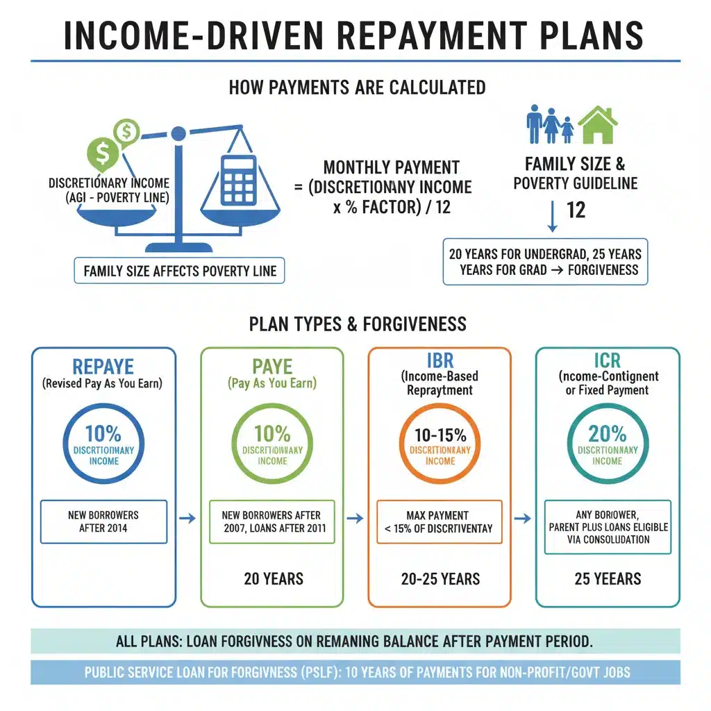 Infographic explaining income driven repayment plans and their benefits