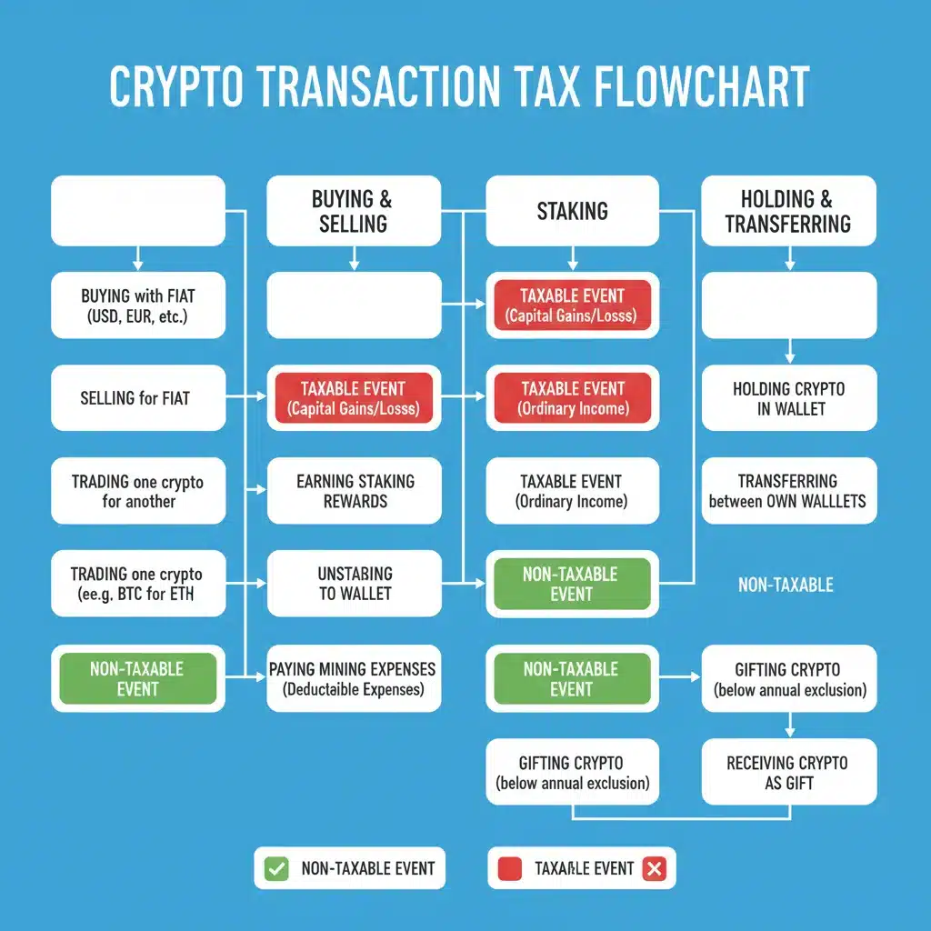Cryptocurrency transaction tax implications flowchart