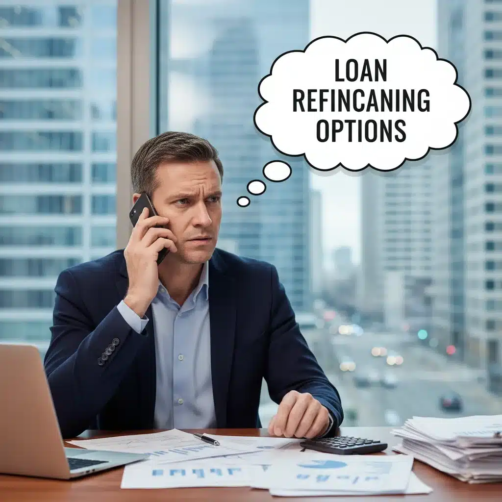 Person discussing student loan refinancing with advisor